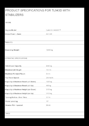 Teleszkópos rakodók Caterpillar TL943D With Stabilizers