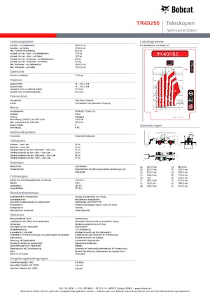 Forgó felsővázas teleszkóps rakodók Bobcat TR40250