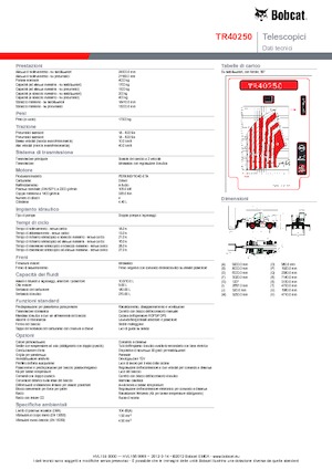 Forgó felsővázas teleszkóps rakodók Bobcat TR40250