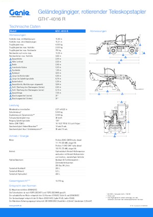 Forgó felsővázas teleszkóps rakodók Genie GTH4016R
