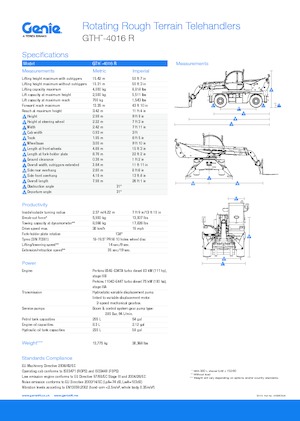 Forgó felsővázas teleszkóps rakodók Genie GTH4016R