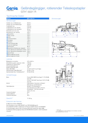 Forgó felsővázas teleszkóps rakodók Genie GTH5021R