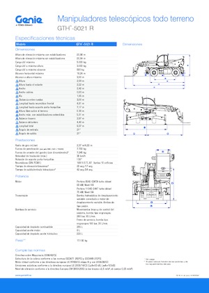 Forgó felsővázas teleszkóps rakodók Genie GTH5021R