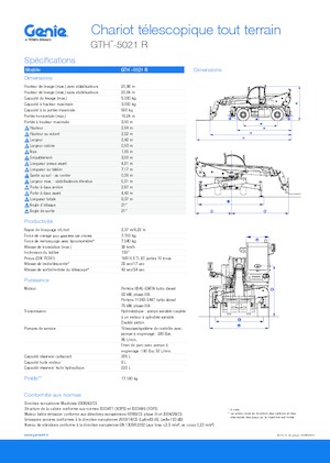 Forgó felsővázas teleszkóps rakodók Genie GTH5021R