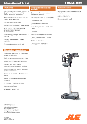 Gumikerekes vertikális emelésű munkaállványok JLG 10MSP