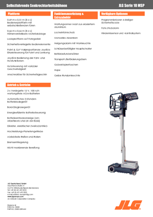 Gumikerekes vertikális emelésű munkaállványok JLG 10MSP