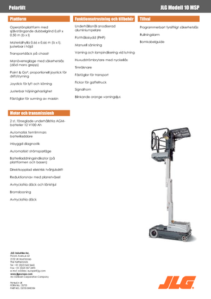 Gumikerekes vertikális emelésű munkaállványok JLG 10MSP