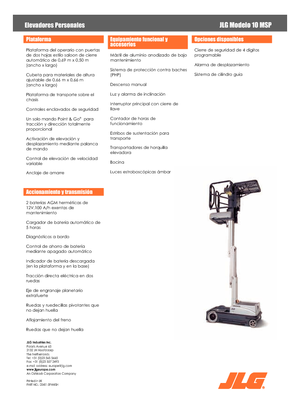 Gumikerekes vertikális emelésű munkaállványok JLG 10MSP