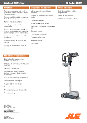 Gumikerekes vertikális emelésű munkaállványok JLG 10MSP