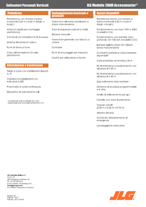 Gumikerekes vertikális emelésű munkaállványok JLG 20AM