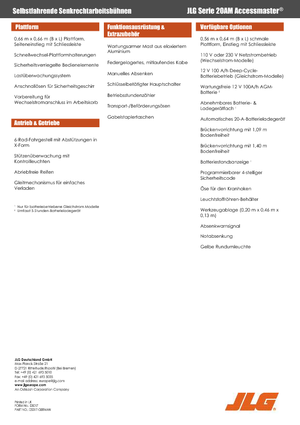 Gumikerekes vertikális emelésű munkaállványok JLG 20AM