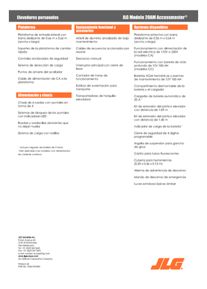 Gumikerekes vertikális emelésű munkaállványok JLG 20AM