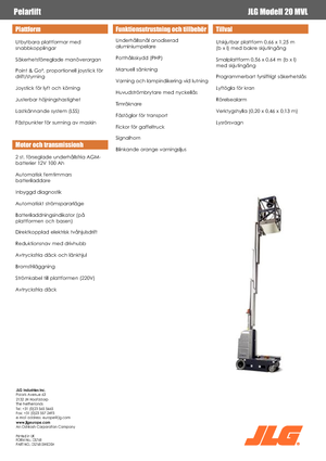 Gumikerekes vertikális emelésű munkaállványok JLG 20MVL