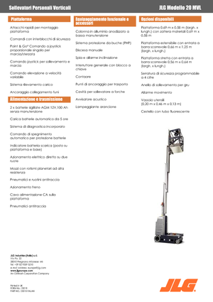 Gumikerekes vertikális emelésű munkaállványok JLG 20MVL