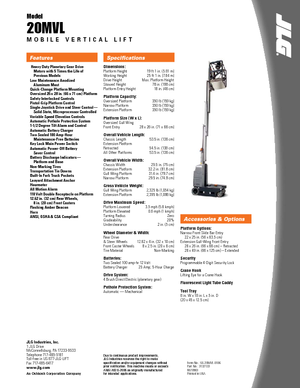 Gumikerekes vertikális emelésű munkaállványok JLG 20MVL