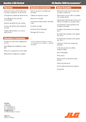 Gumikerekes vertikális emelésű munkaállványok JLG 30AM