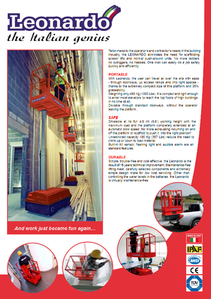 Gumikerekes vertikális emelésű munkaállványok Bravi Leonardo Outdoor