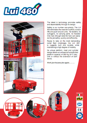 Gumikerekes vertikális emelésű munkaállványok Bravi Lui 460