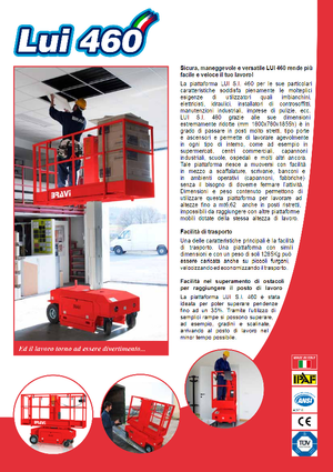 Gumikerekes vertikális emelésű munkaállványok Bravi Lui 460