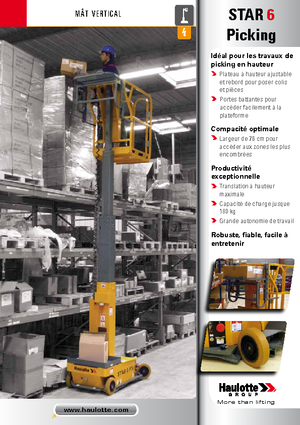 Gumikerekes vertikális emelésű munkaállványok Haulotte Star 6 P