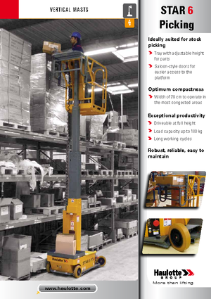 Gumikerekes vertikális emelésű munkaállványok Haulotte Star 6 P