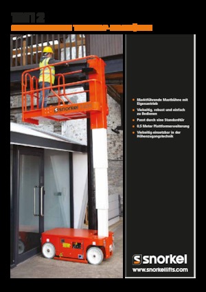 Gumikerekes vertikális emelésű munkaállványok Snorkel TM12