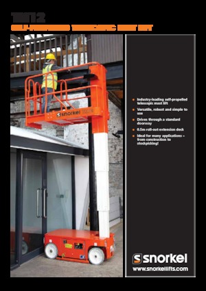 Gumikerekes vertikális emelésű munkaállványok Snorkel TM12