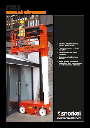 Gumikerekes vertikális emelésű munkaállványok Snorkel TM12