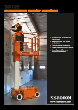 Gumikerekes vertikális emelésű munkaállványok Snorkel TM12E