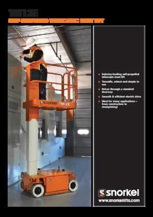 Gumikerekes vertikális emelésű munkaállványok Snorkel TM12E