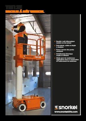 Gumikerekes vertikális emelésű munkaállványok Snorkel TM12E