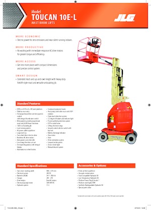 Gumikerekes vertikális emelésű munkaállványok JLG-Toucan Toucan 10E-L