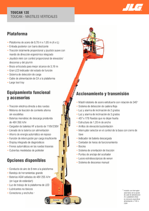 Gumikerekes vertikális emelésű munkaállványok JLG-Toucan Toucan 12E