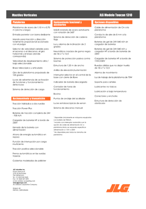 Gumikerekes vertikális emelésű munkaállványok JLG-Toucan Toucan 1310
