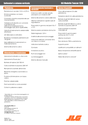 Gumikerekes vertikális emelésű munkaállványok JLG-Toucan Toucan 1310