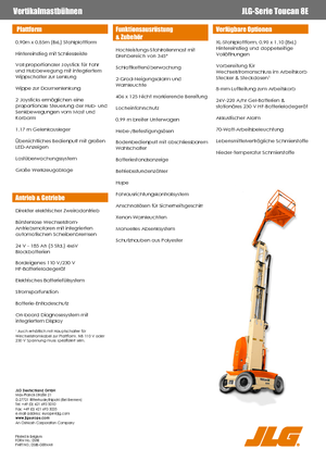 Gumikerekes vertikális emelésű munkaállványok JLG-Toucan Toucan 8 E