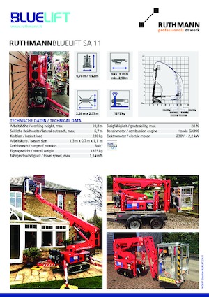 Lánctalpas töretőgémes munkaállványok Ruthmann BLUELIFT SA 11