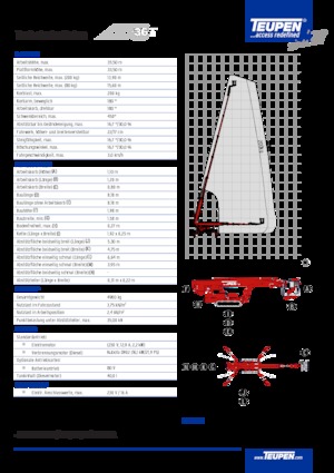 Lánctalpas teleszkópgémes munkaállványok TEUPEN LEO36T