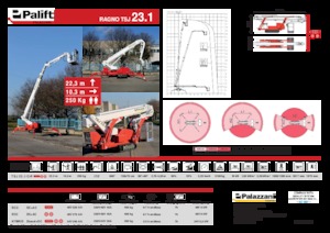 Lánctalpas teleszkópgémes munkaállványok Palazzani TSJ 23.1 C