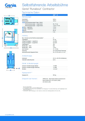 Gumikerekes töretőgémes munkaállványok Genie GRC-12 Runabout