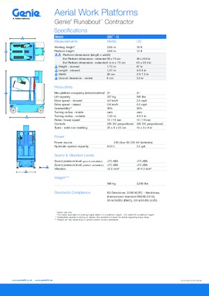 Gumikerekes töretőgémes munkaállványok Genie GRC-12 Runabout
