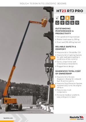 Gumikerekes töretőgémes munkaállványok Haulotte HT23 RTJ PRO