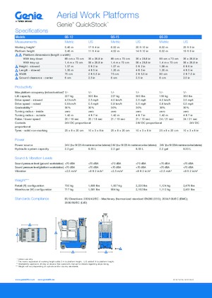 Gumikerekes töretőgémes munkaállványok Genie QS-12 Quickstock