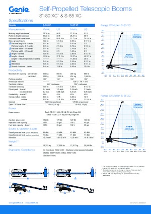 Gumikerekes töretőgémes munkaállványok Genie S 85 D