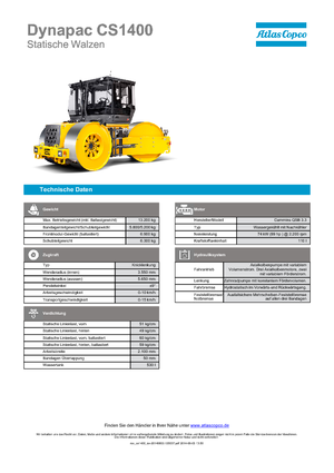 Háromtengelyes hengerek Dynapac CS 1400