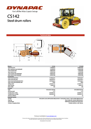 Háromtengelyes hengerek Dynapac CS 142