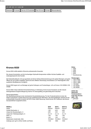 Rönkrakodó daruk Kronos 6020 L 