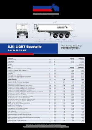Billenőplatós/billencs félpótkocsikk Schmitz Cargobull S.KI LIGHT 24 SL 7.2 AK
