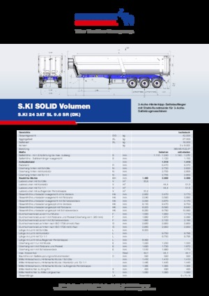 Billenőplatós/billencs félpótkocsikk Schmitz Cargobull S.KI SOLID 24 3AT SL 9.6 SR (DK)