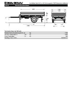 Billenőplatós/billencs pótkocsikk Müller Mitteltal EK96